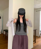 Dava Cotton Check Strap Camp Cap Hat
