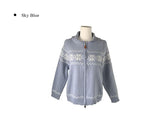 Pico Snow Nordic Collar Two-Way Knit Zip-Up