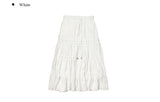 Crum Lace Banding Long Tiered Skirt