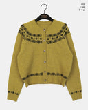 [wool5] Kotok Snowflake Winter Nordic Wool Knit Cardigan