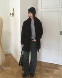 [Quilted lining / MADE] Ronb high neck double half coat