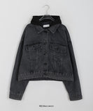 Temni Hood Denim Crop Jacket