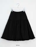 Fiumi Frill Shirring Midi Banding Skirt
