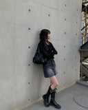 Shino Washing Denim Mini Skirt
