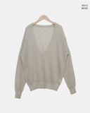 Karom Deep V-Neck Long Sleeve Knit