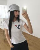 Datin Dot Printing Short Sleeve T-Shirt