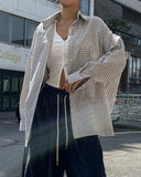 Chocolate Seersucker Boyfit Check Shirt