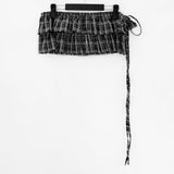 Munch Check Layered Wrap Skirt