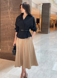 Julian Pintuck Pleats Long Skirt