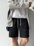 Linen wide short banding denim