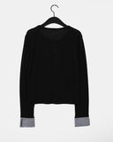 Kens check color matching slab cardigan