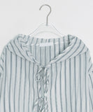 Pentle Summer Stripe See-through Hood Shirt