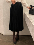 Roca Suede Pleated Banding Skirt