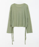 Jorit See-Through Strap Ribbon Long Sleeve Tee