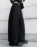 [A/M] Poning Cotton Banding Wide Pants