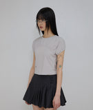 Button Shirred Balloon Skirt
