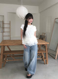 Seonu Dot See-through Layered Ribbon Sleeveless Blouse