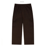 Pale corduroy cargo string pants