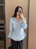 Cherno Open Collar Strap Shirt Blouse