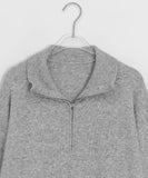 [unisex] Derufin Wool Half Zip-Up Over Collar Knit