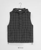 [unisex] Loved Summer Check Hooded Vest