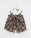 Oni Check Layered Halter Leeveless Blouse Set