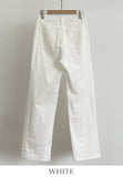 Tihenne Cut Banding Span Semi-Wide Pants