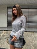 Eto Summer See-through Shoulder Slit Knit