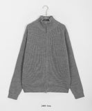[unisex] Linve two-way high neck knit zip-up cardigan