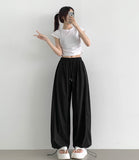 Two-way String Rustling Nylon Span Balloon Wide Banding Pants