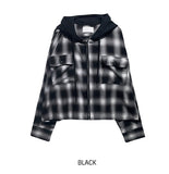 Philly loose fit checked hoodie jacket