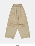 Balloon wide big cargo pocket banding pants