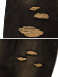 Damaged Washing Denim Long Skirt