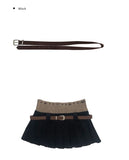 [Belt SET] Saron Corduroy Belt Mini Skirt
