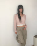 Iview eyelet punching crop cardigan