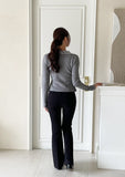 Antore Layered Collar Ribbed Cardigan Knit