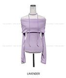Rolly Tie Off Shoulder Long Sleeve Tee
