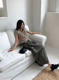 Pave pleated shirring two-way nylon short sleeve jacket