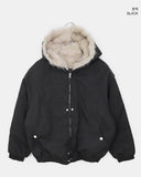[Quilted lining] Boyin hooded fur hooded padded jumper