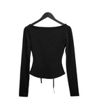Hoodie Strap V-Neck Tee