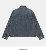 Crack washed over denim jacket