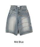 Kaid Unbalance Bermuda Denim Pants