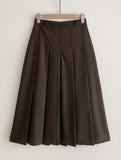 Berina brushed pleated long skirt