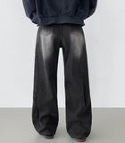 Winter Side Cut Fleece Brushed Wide Fit Denim Pants
