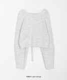 Locoi back ribbon mix color wool crop knit