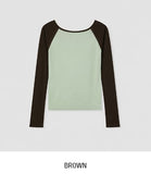 Ray Two-Tone See-Through Raglan Long Sleeve