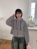 Demno Stripe Hood Zip-Up