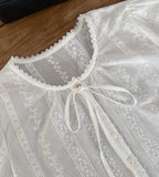 Sedel Lace Flower Embroidery Blouse