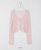 Telon Crochet Crop Bolero Knit Cardigan