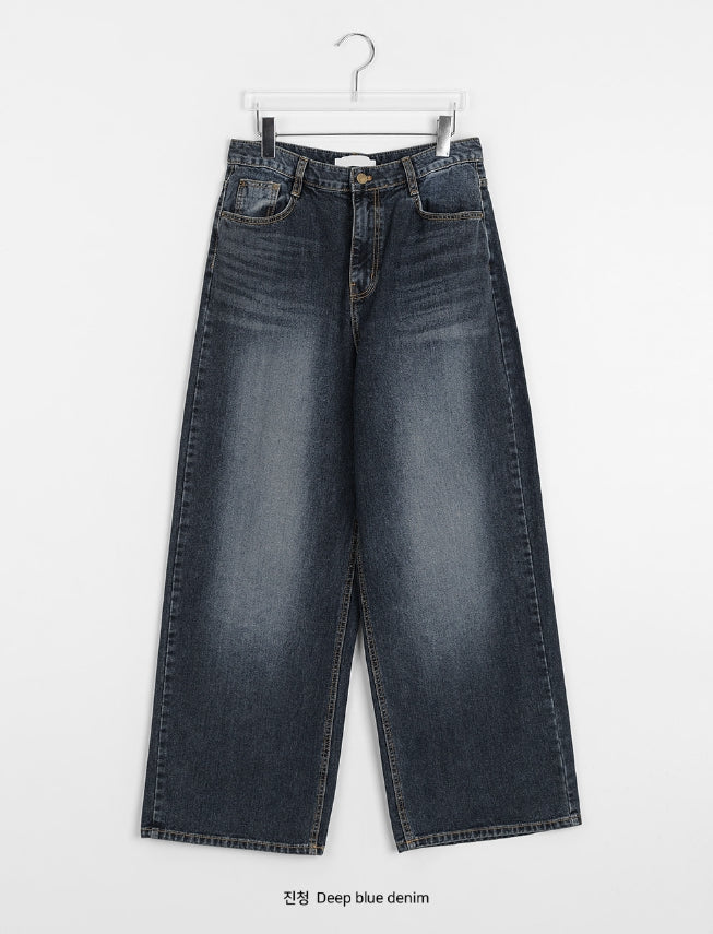 【BAON】Porui Washing Wide Denim Pants BAON (バオン) - フォルイウォッシングワイドデニムパンツ